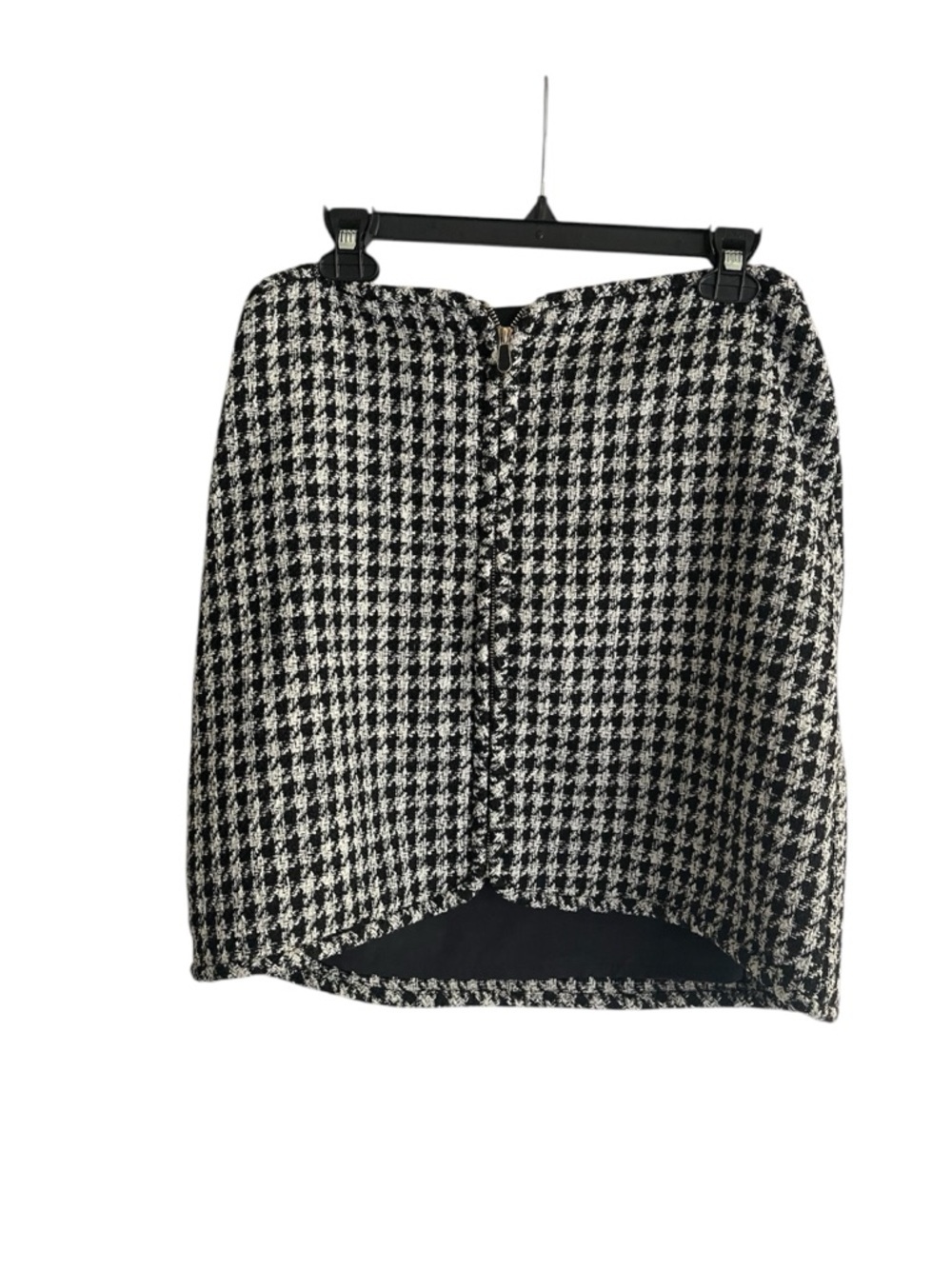 Maison d’ Amelie Tweed Herringbone Print Skirt Black & White Mini office Size 12